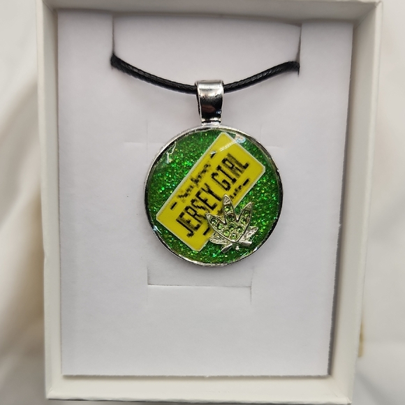 Jewelry - Green Jersey Girl Pendant Necklace